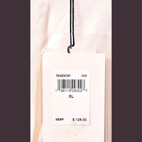 7 FOR ALL MAN KIND Women's Vintage White Premium Short Sleeve  Front Knot Top XL - Picture 15 of 16